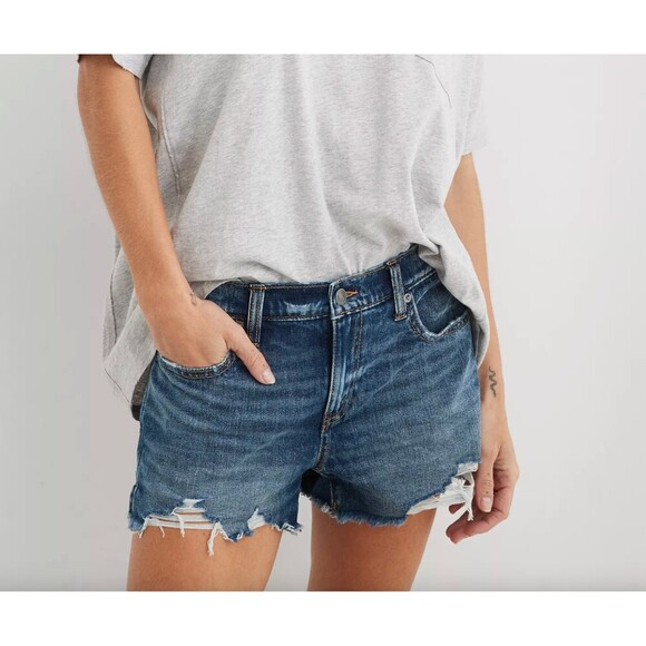 Aerie Pants - Aerie NWT Daydream Denim Short Elastic Waist Stretchy Shorts Medium Wash XL